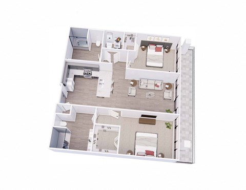 2 bed 2 bath 2E Floor Plan at Tesson Ridge, Missouri